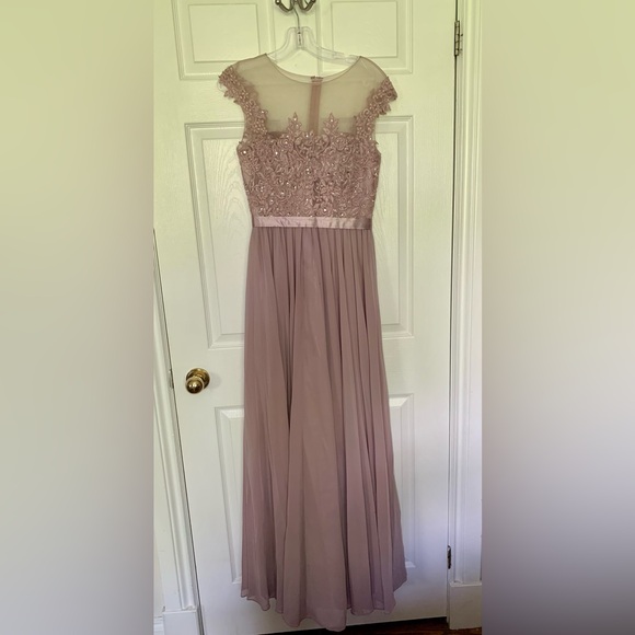 Light mauve prom dress/evening gown with beading - Picture 1 of 6